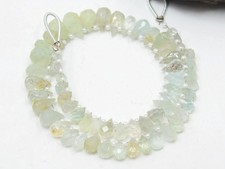 Faceted Aquamarine Teardrop Beads 9 Inch Strand Loose Gemstone 11x6mm To 5x5mm
