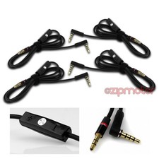 4X 4FT 3.5MM AUX REPLACEMENT CABLE BLACK W/CONTROL TALK IPHONE 5 4S IPOD CLASSIC