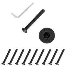 M6x55 Mm Flat Head Socket Cap Screws 10 Pcs Bolt With Hex Spanner Black M6x55 Mm Flat Head Socket Cap Screws 10 Pcs Bolt With Hex Spanner Black