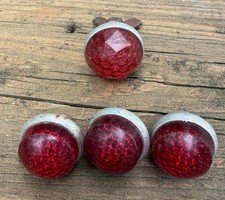 4 Vintage Red License Reflectors Motorcycle Scooters Bikes