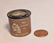RARE mini NEW Antique Pacifica hot cocoa malt powder mix 9grams tin made England
