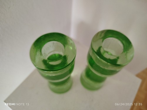 Zwei Mid Century Kerzenhalter aus Glas Skandinavien - Bild 2 von 3