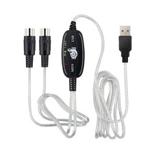 USB IN-OUT MIDI Interface Cable Converter to PC Music Keyboard Adapter Cord5K8b
