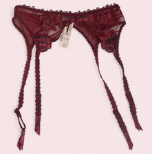 Victoria's Secret Body by Victoria Red Lace Floral Adjustable Garter Belt XS/S
