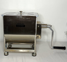 Morgan Gastro BME10 Manual 10L Stationary Stainless Meat Mixer w/ Crank Lid
