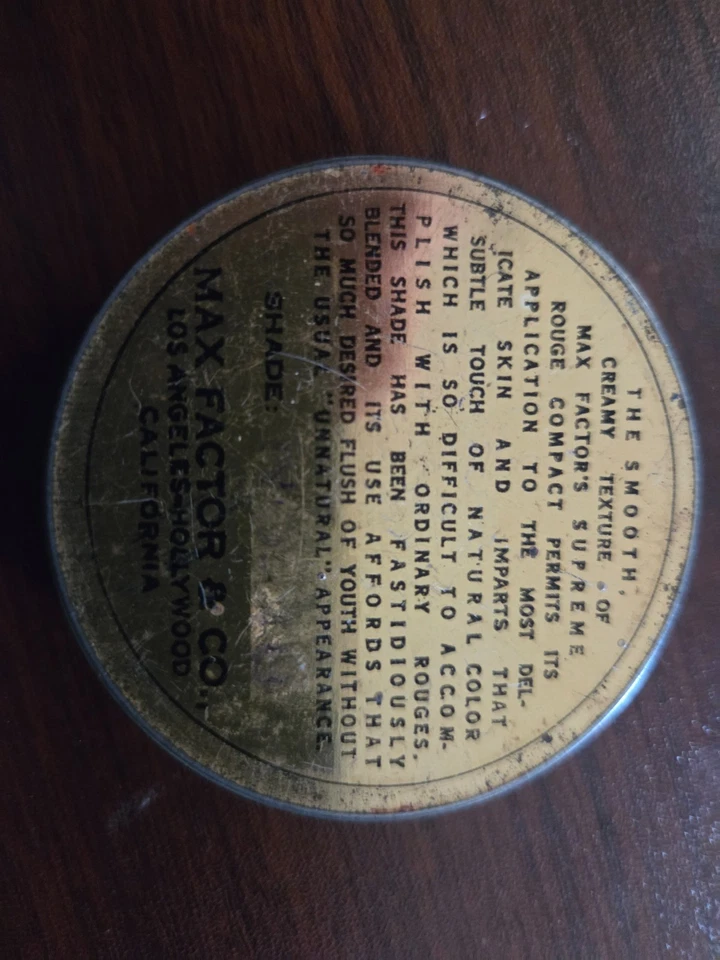 Propiedad de Marilyn Monroe usada años 50 Max Factor Rouge mitad usada por Sydney Guilaroff Foto 3 de 4