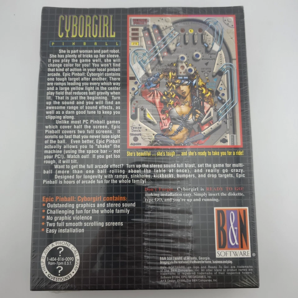 Cyborgirl: Pinball, 1995, Big Box, New & Sealed - Image 3 of 4