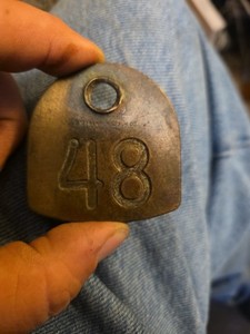 Old Cattle Brass Tag Franklin Serum Co