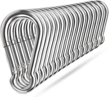 Spring Snap Hooks, 304 Stainless Steel Metal Clip Heavy Duty Rope M8, Silver 