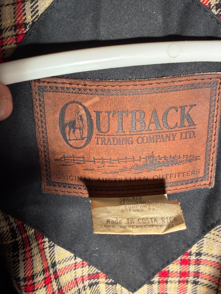 Vtg Outback Swagman Jacket Men's Small Oilskin Canvas Duster Hooded Black  T1 View 5
