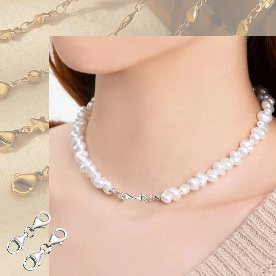 2 piezas broche de langosta de plata de ley 925 doble apertura broche y cierre de langosta Foto 4 de 4