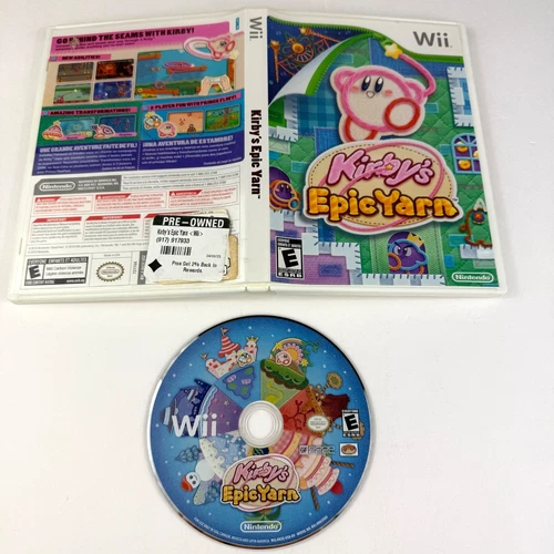 Kirby's Epic Yarn Game for Nintendo Wii Working NO Manual Great - Free Shipping!
