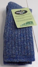 Vtg Womens Blue Merino Wool Socks Thermal Boot Winter Hiking Made in USA
