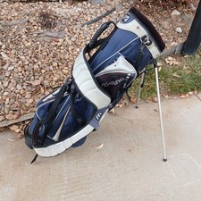 Mizuno 4-Way Divider Carry Stand GOLF Bag Blue w/ Dual Strap