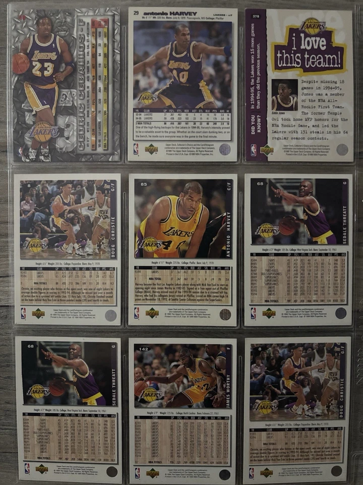 Colección Baloncesto NBA Los Angeles Lakers Años 90, Lote 65 Tarjetas Foto 4 de 4