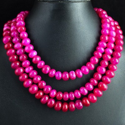 3 Strang sehr attraktive Onyx 1545,00 kt Perlenkette Schmuck RK 11 E762
