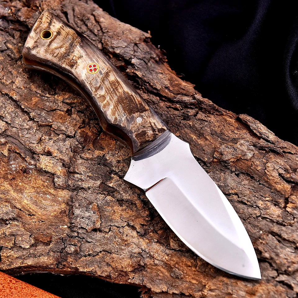 Сделанный на заказ кузнечный тактический охотничий нож из высокоуглеродистой стали с рукояткой из рога UU 52 - Изображение 3 из 4