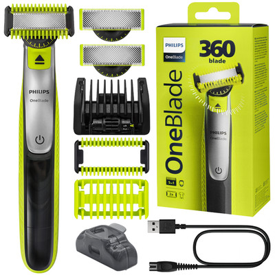 NEU Philips OneBlade 360 QP2834 23 Gesicht Körper Trimmer Rasierer Set