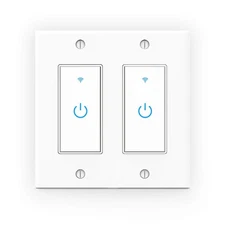 WiFi Light Smart Switch 2 Gang Touch Wall - Compatible With Alexa Google Assi...