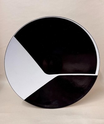 Ib Geertsen Skandinavisches MidCentury Design große weiß & schwarze Emaille Schale 50er