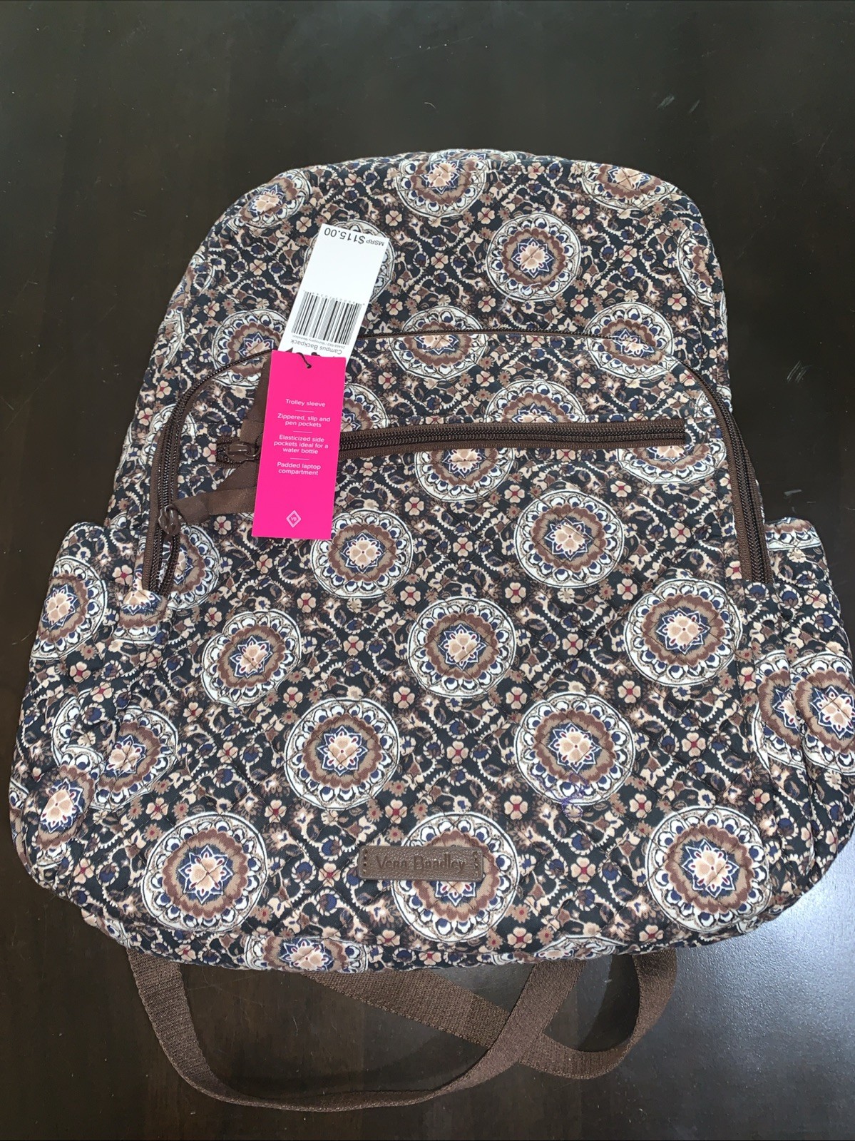 Vera Bradley Campus Backpack 26468-R83/Mahogany Medallion