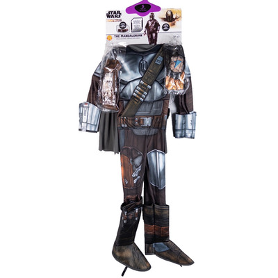 Rubies Kids Star Wars The Mandalorian Costume Size 4-6 Silver Beskar Deluxe M44