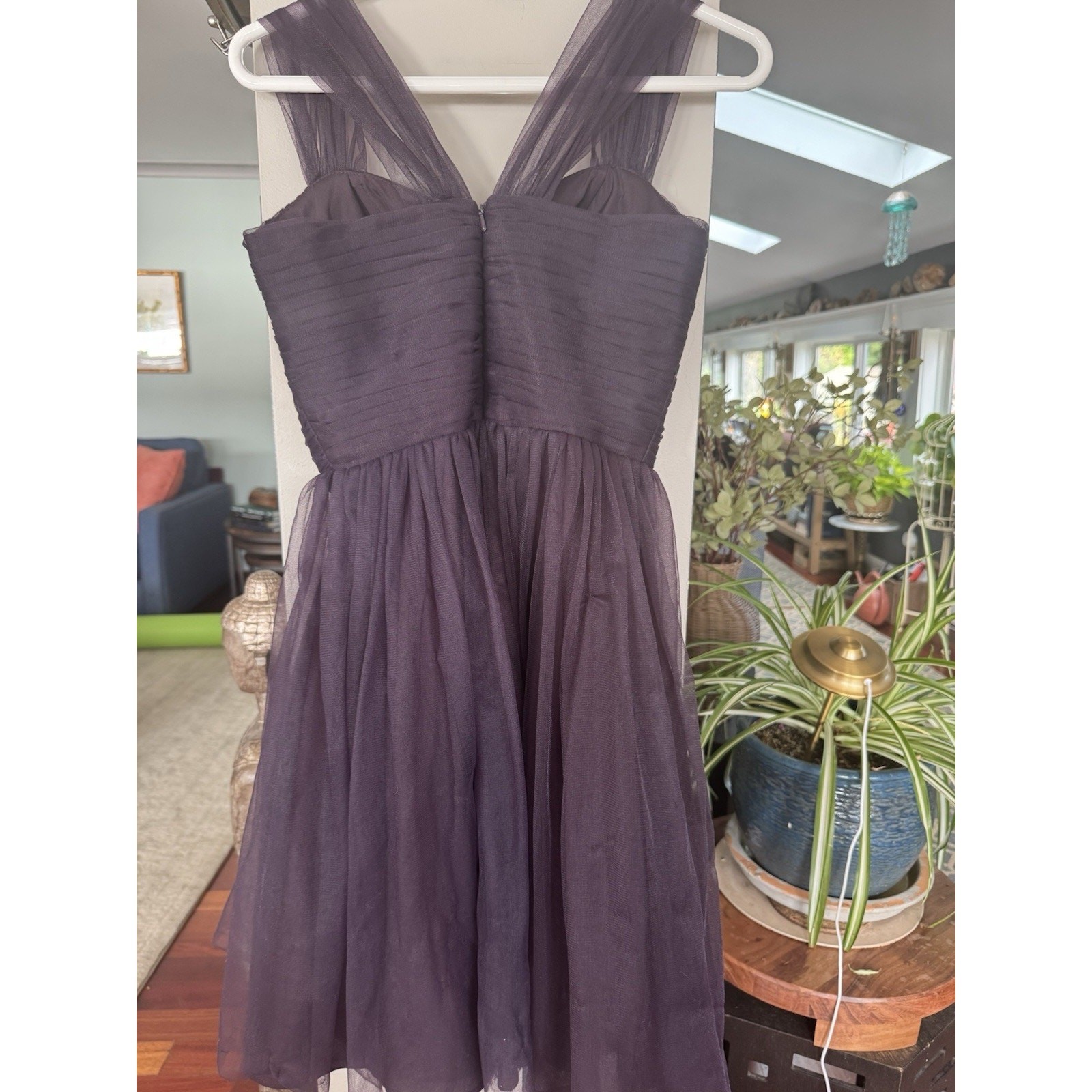 fairycore bridesmaid dresses Plum Tulle Dress Ruched Bodice Homecoming P… Black Wet Look Lace-Up Season_SS26 Pinterest Nice fabric and good Color:Plum/Multi