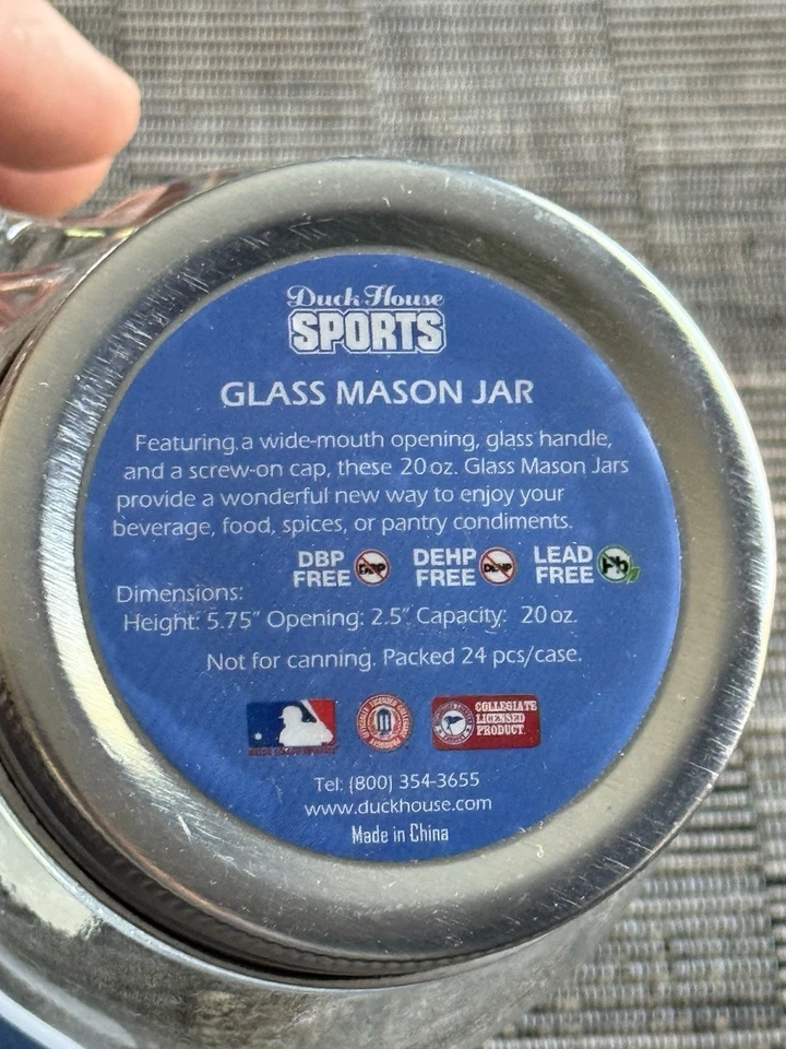 Taza tarro de albañil de vidrio Duke Blue Devils con tapa Cameron Crazies Foto 4 de 4