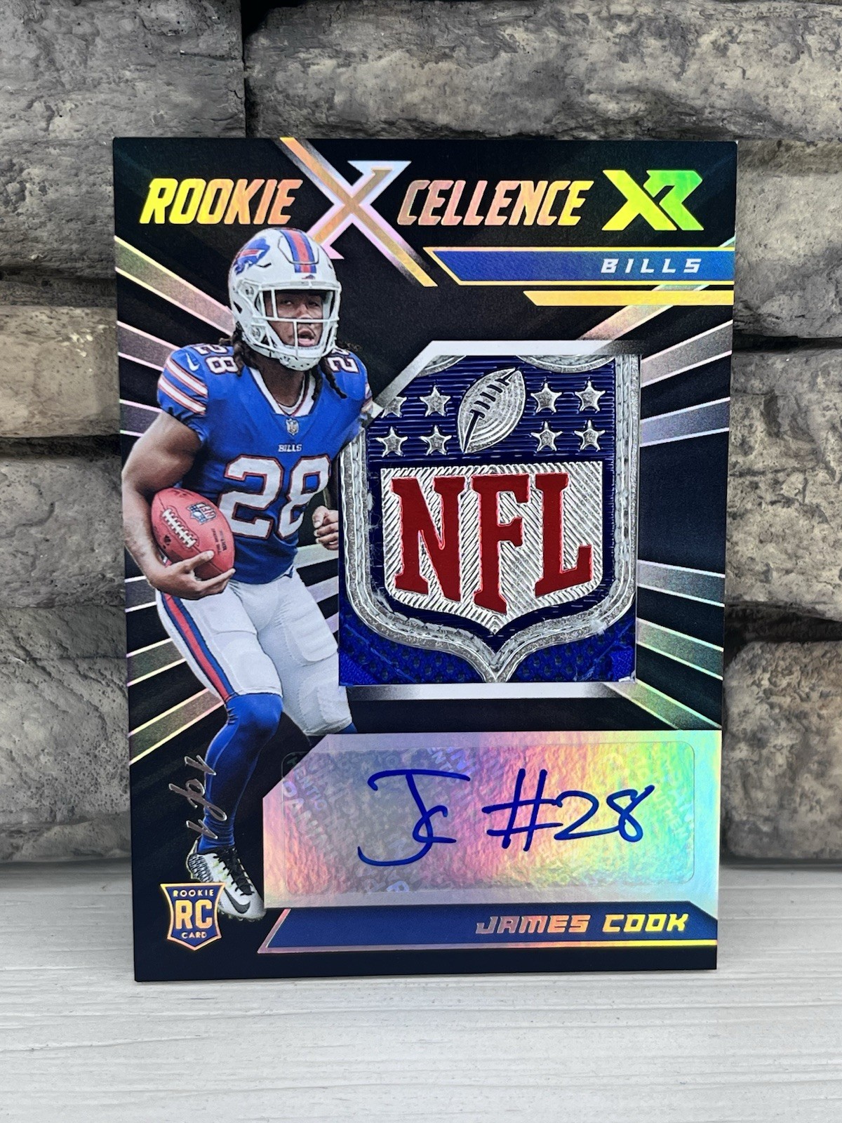 James Cook Panini XR Rookie Xcellence Autograph Swatches #RXEJC NFL Shield 1/1