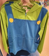 Universal Studios Hollywood Super Nintendo World LUIGI Zip-Up Hoodie SMALL New