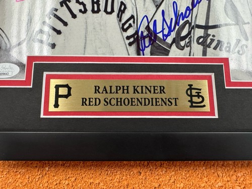 Red Schoendienst Ralph Kiner Signed 8x10 Photo Jsa Auto Custom Framed Pirates - Picture 4 of 5