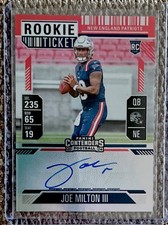 Joe Milton Contenders Rookie Ticket Red Auto on card 2024 Panini no 106 . rookie card picture