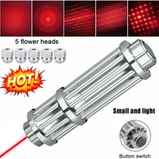 650nm Red Laser Pointer Pen Visible Beam Dot Light 5 Head Caps USA