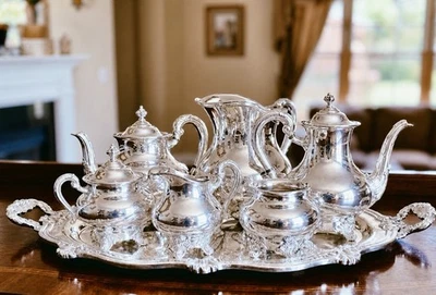 Reed & Barton Victorian Antique US Silver-Plated Teapots, Coffee