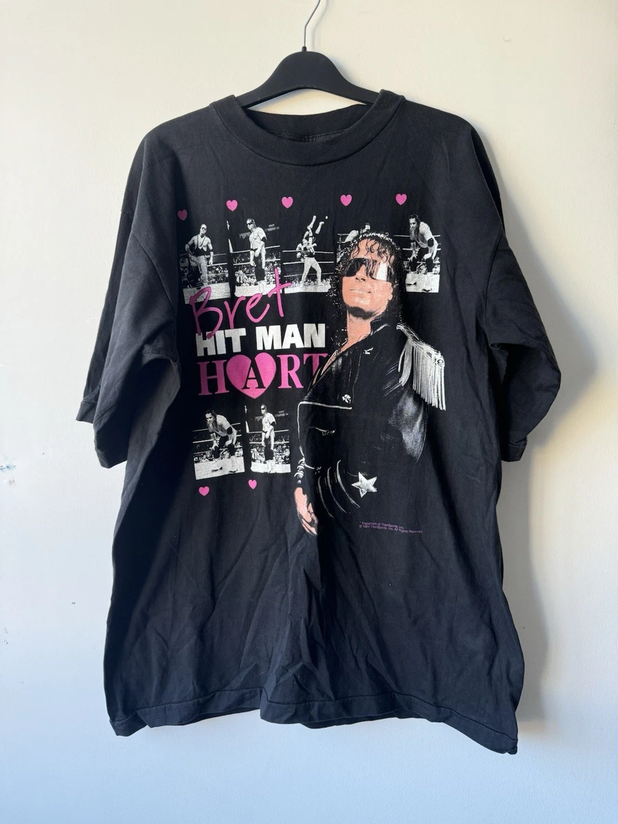 T-shirt Vintage Bret Hart The Hitman Années 90 - Unisexe Concert DO894 - NEUF