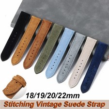 Vintage Suede Leather Watch Strap 18 19 20 22mm Soft Cowhide Watch Band