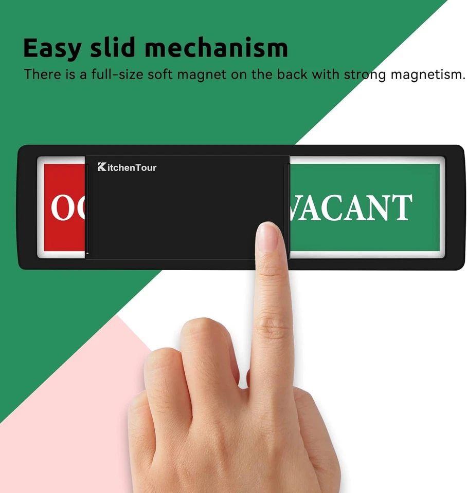 Letrero de privacidad - Indicador vacío/ocupado para baños de hogar y oficina Foto 3 de 4