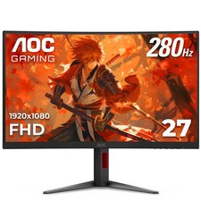 AOC 27" Curved Gaming Monitor, FHD 1080p, 280Hz DP 240Hz HDMI , 0.3ms MPRT, V