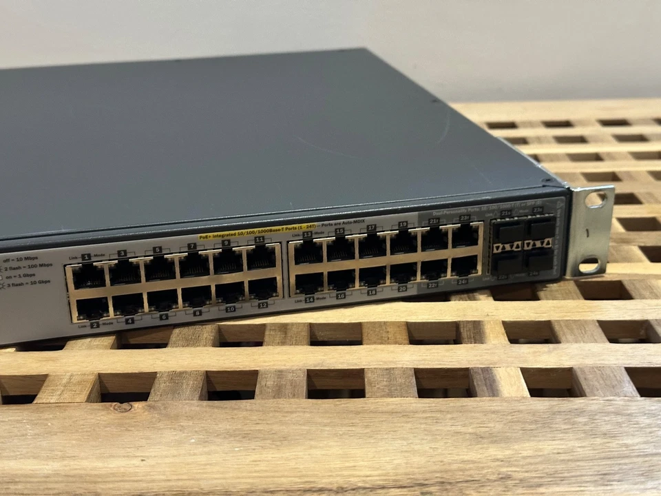 HP 2910al-24G 24-Port Gigabit PoE+ Switch J9146A +2 10GbE Modules J9008A SFP+ - Image 4 of 4