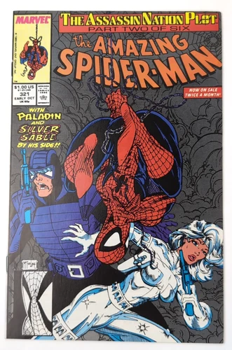 AMAZING SPIDER-MAN #321 - Paladin/Silver Sable- 1989 Marvel-NM Hi-Res- McFarlane