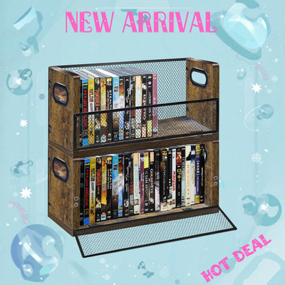NEW DVD Storage Box 2 Pack Stackable Magnetic Media Organizer DVDs Blu-ray CDs