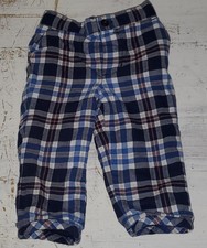Janie and Jack Layette Pre Fall 2018 Navy Blue Plaid Pants 3-6 Months W25