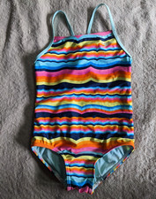 SPEEDO One Piece Swimsuit Girls Youth 12 Medium Orange Pink Blue