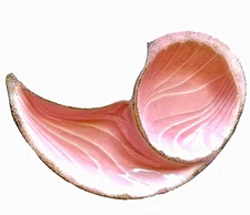 ART DECO  1950'S CALIF. ORIGINALS  PINK &GOLD SEASHELL CHIP AND DIP SERVER # 910