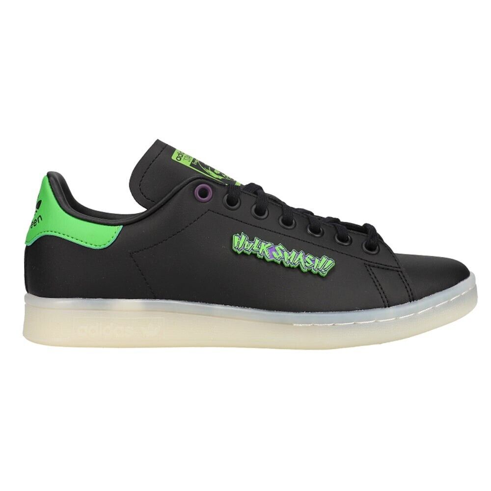 Adidas X Marvel Stan Smith Jr Hulk Boys Athletic Sneaker School Black Shoe  #624