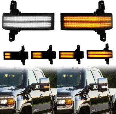 LED Switchback Tow Mirror Signal Light For 2014-2018 Chevy Silverado & GMC Sierra - Smoked Lens
