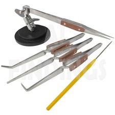 3rd Hand Base Vice set 4 cross locking tweezer Soldering pick Jewellers Tool