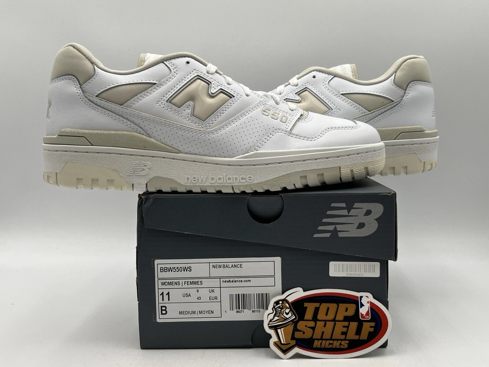 DS New Balance 550 Silver Birch 2022 Size 11W 9.5M Authentic Low Cream OG Retro