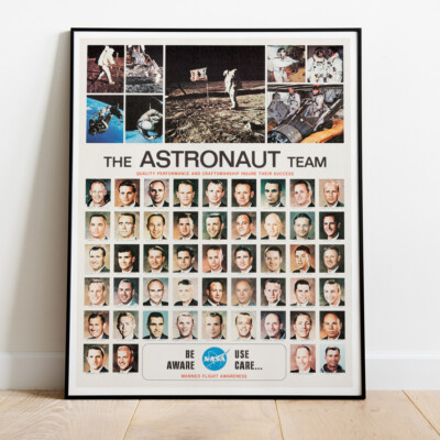 NASA Manned Flight Awareness Astronautenteam Apollo Gemini Merkur Poster 30''x24''