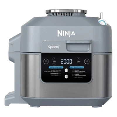 Ninja ON400EU Speedi Grau Heißluftfritteuse - 5.7 Liter, 1760 Watt, 10 Programme